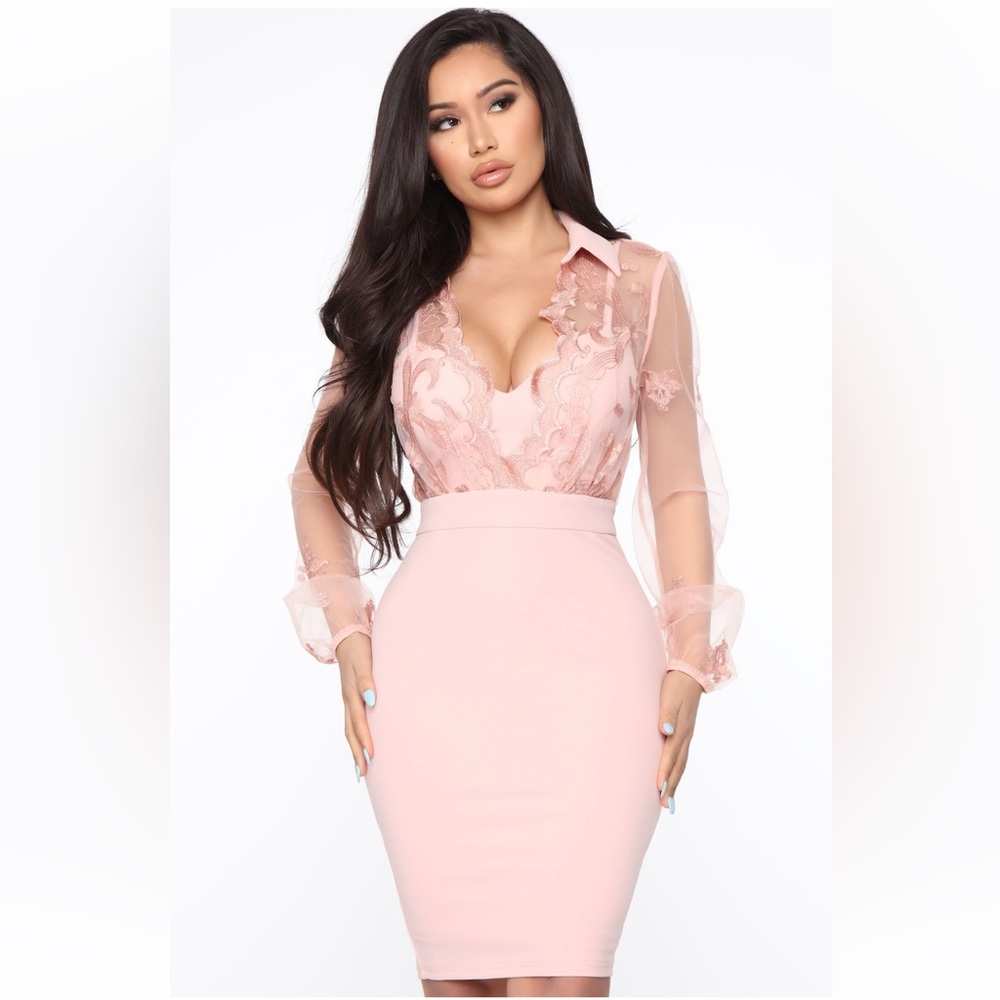 NWT - Fashion Nova: Pink - Stored In A Place Midi Dress